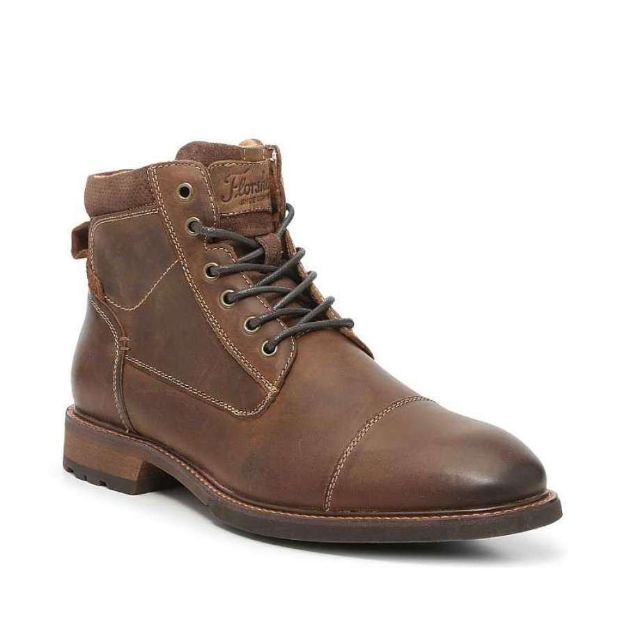 Men Florsheim | Men'S Florsheim Chalet Cap Toe Boot - Brown Crazy Horse