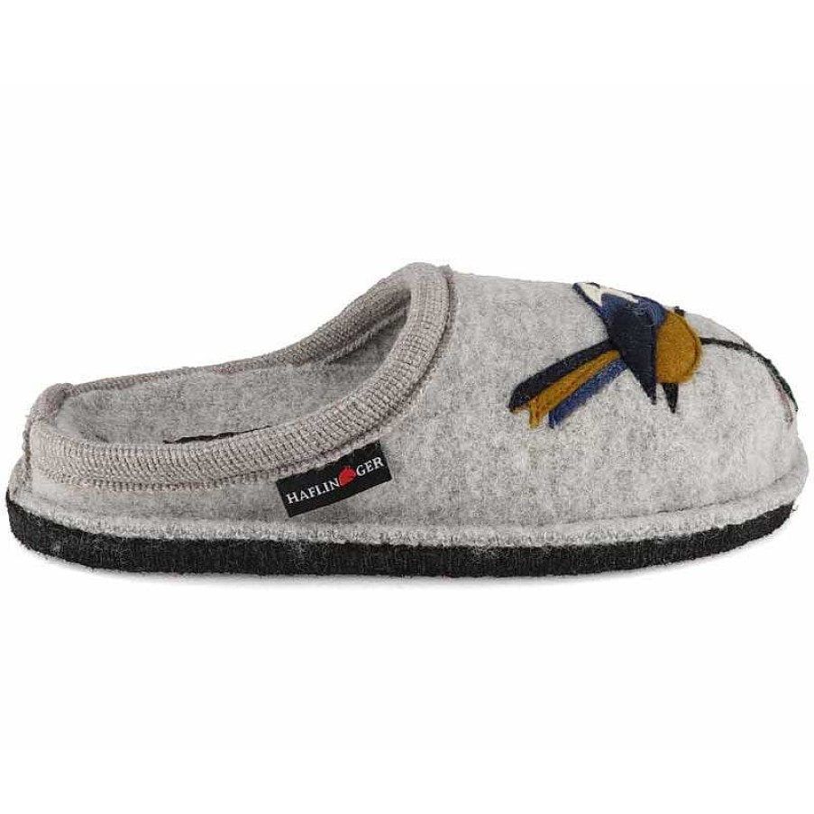 Women Haflinger | Women'S Haflinger Songbird Wool Slippers - Silver Grey