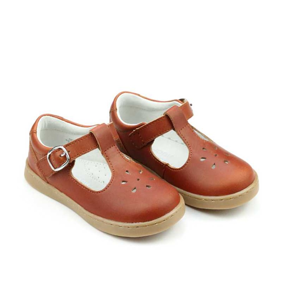 Kids L'Amour | Girl'S L'Amour Chelsea T-Strap Mary Jane - Cognac