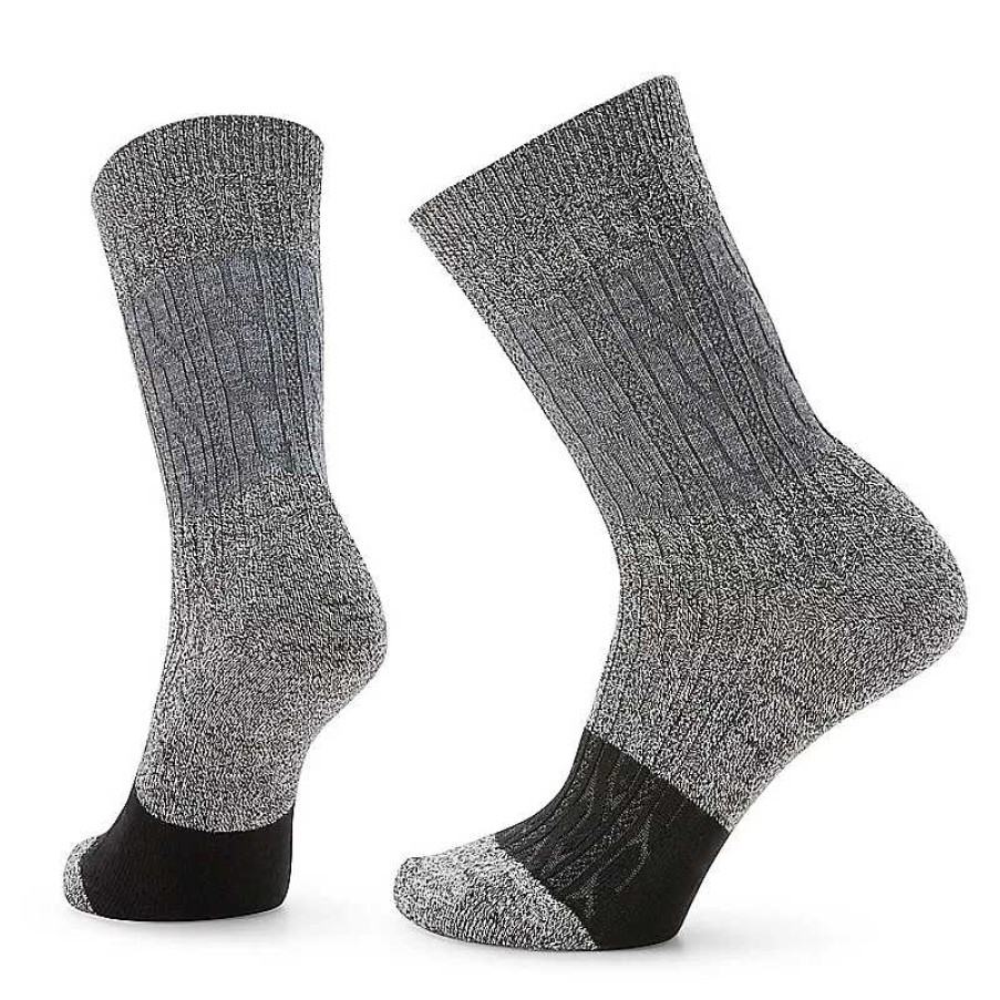 Accessories Smartwool | Smartwool Everyday Color Block Cable Crew Socks - Charcoal