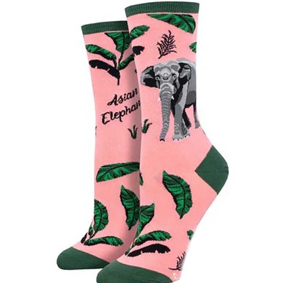 Accessories Socksmith | Socksmith Asian Elephant Crew Socks - Pink