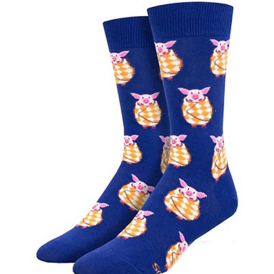 Accessories Socksmith | Socksmith Pigs In A Blanket Crew Socks - Navy