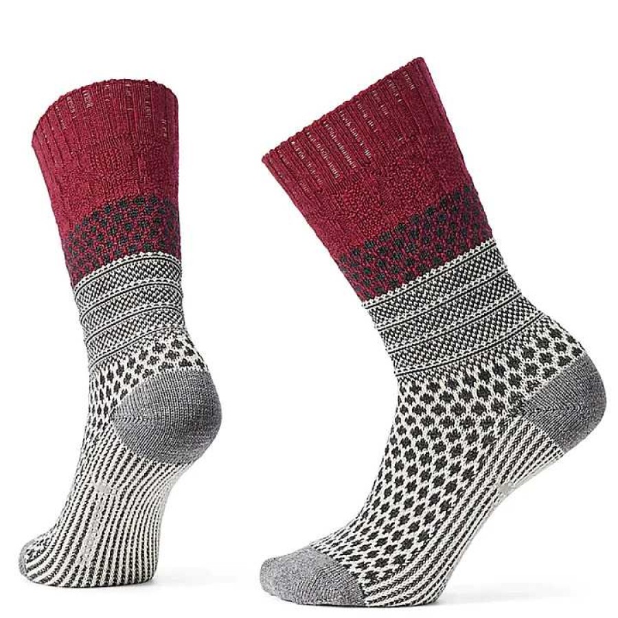 Accessories Smartwool | Smartwool Everyday Popcorn Cable Full Cushion Crew Socks - Tibetan Red