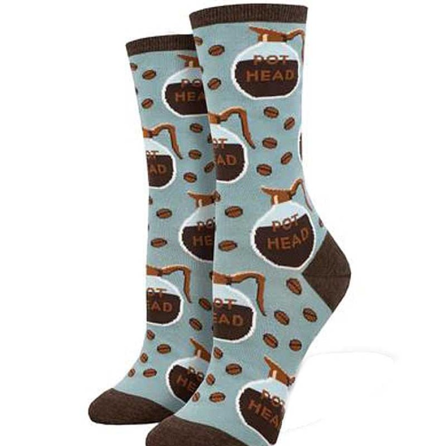 Accessories Socksmith | Socksmith Pot Head Crew Socks - Steel Blue