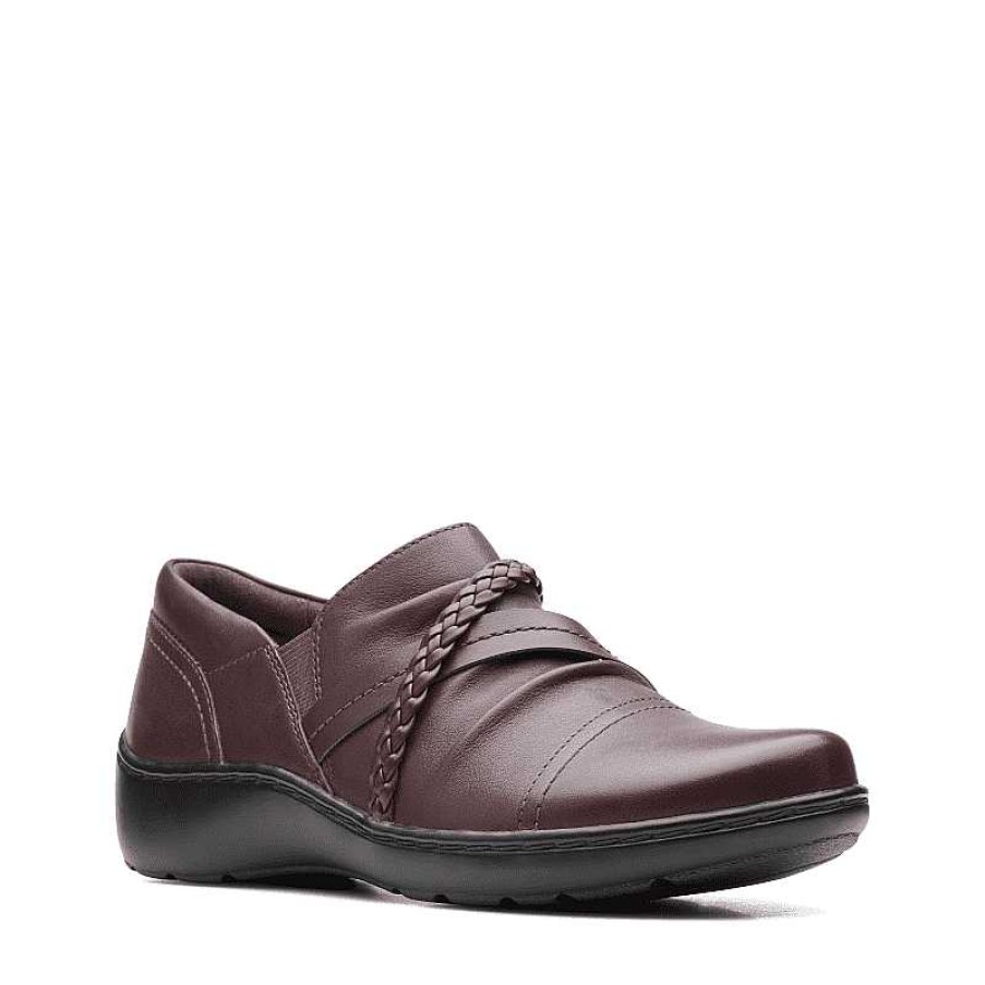 Women Clarks | Women'S Clarks Cora Braid - Burgundy