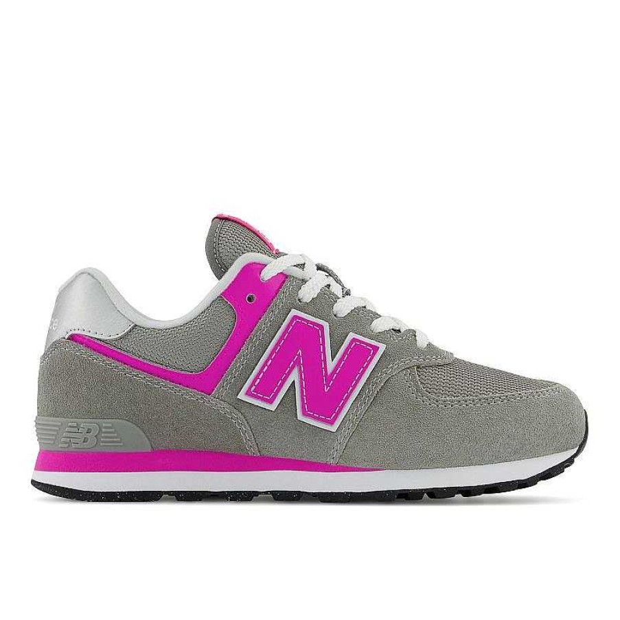 Kids New Balance | Kids' New Balance 574 Core Sizes 3.5-7- Grey|Pink