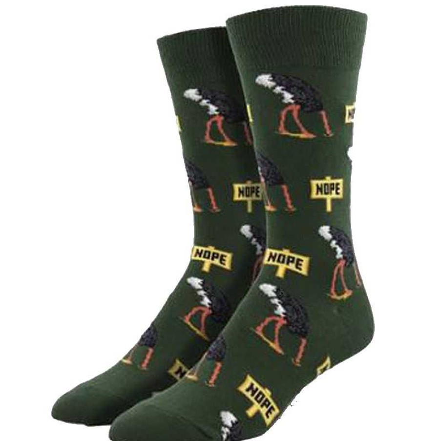 Accessories Socksmith | Socksmith Nope Crew Socks - Green