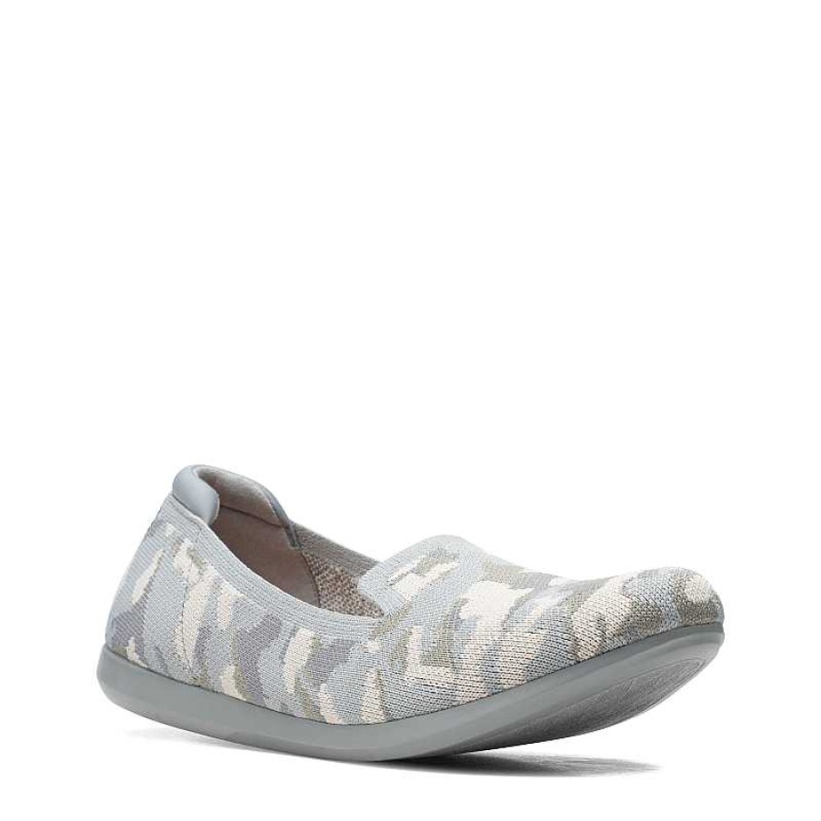 Women Clarks | Women'S Clarks Carly Dream - Khaki Camo Knit