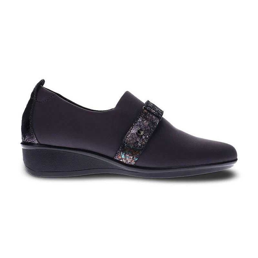 Women Revere | Women'S Revere Genoa - Graphite/Black Metallic Python