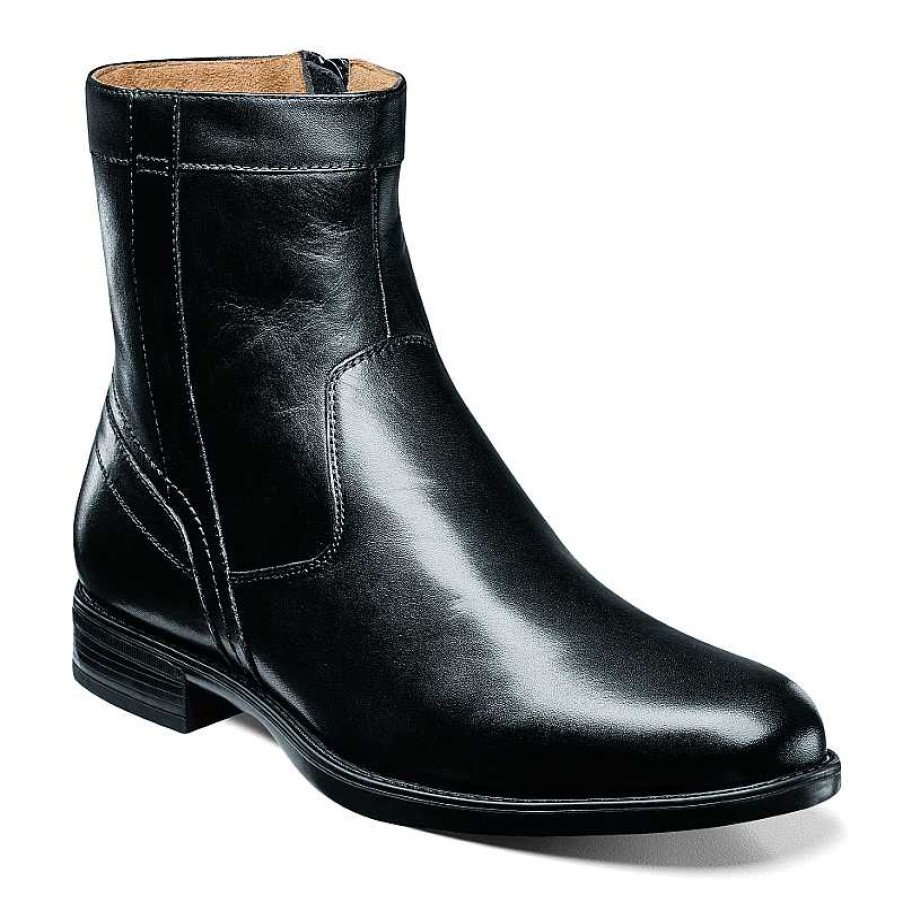 Men Florsheim | Florsheim Midtown Plain Zip Boot Black