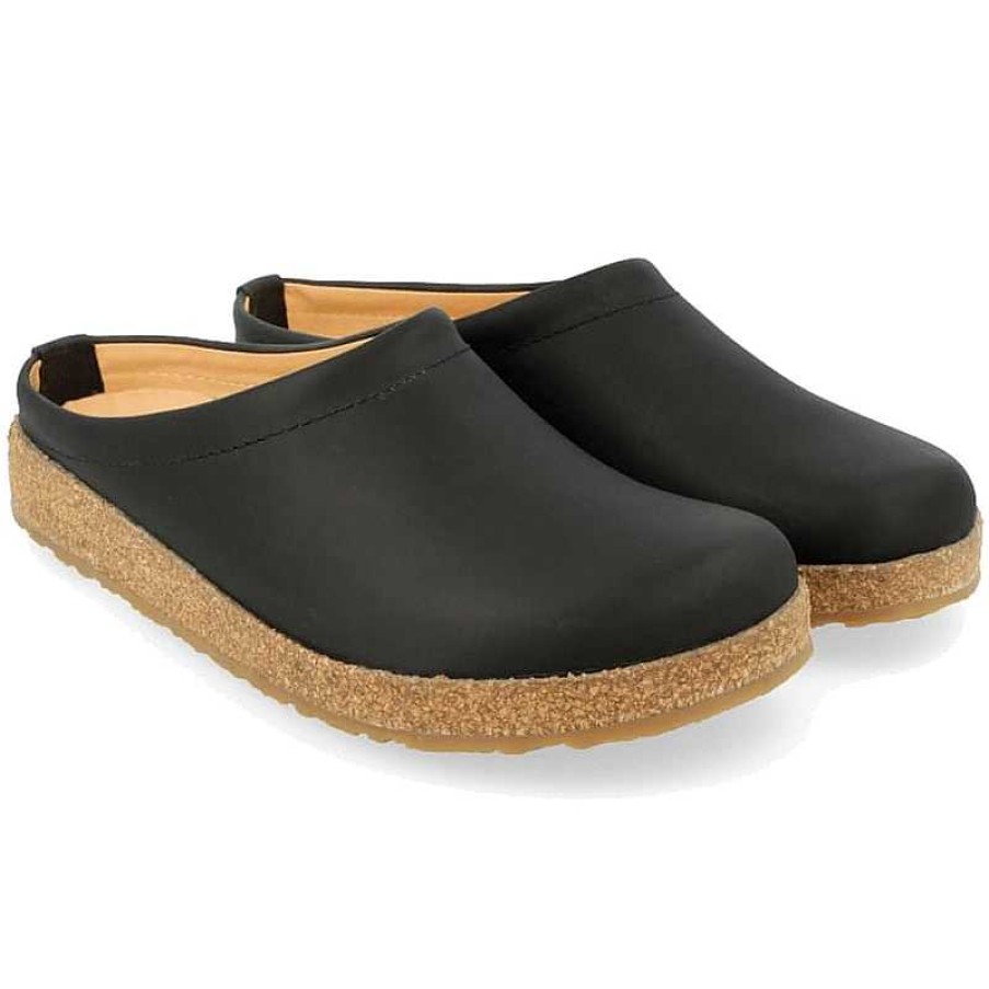 Men Haflinger | Men'S Haflinger Phillip Slipper Black