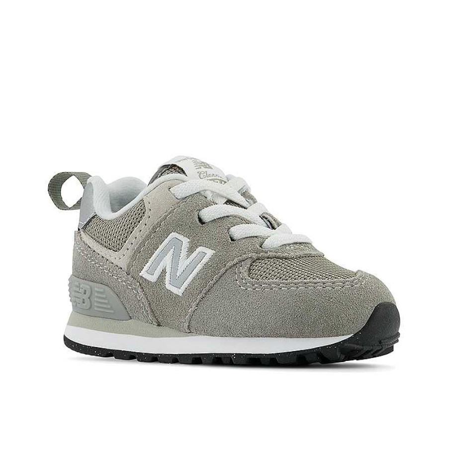 Kids New Balance | Kids' New Balance 574 Core Bungee Sizes 2-10 - Grey/White