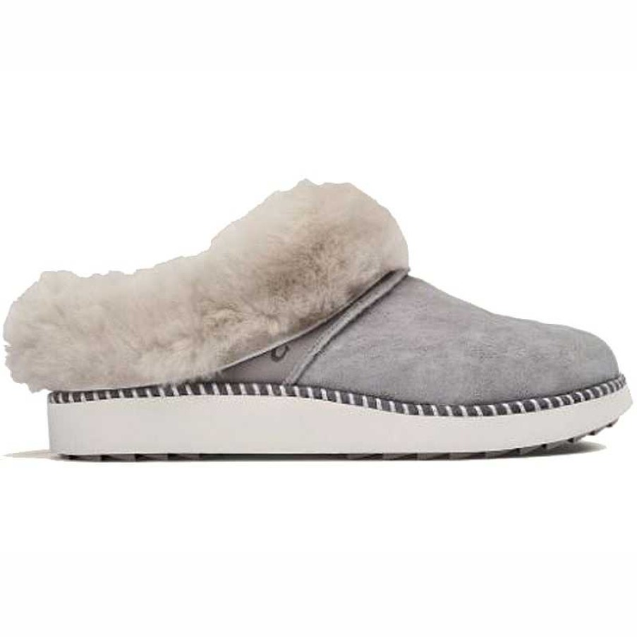 Women OluKai | Women'S Olukai Ku'I Slipper - Fog/Mist Grey