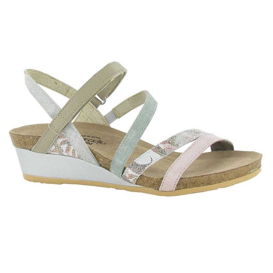 Women Naot | Women'S Naot Hero Sandal - Pink Linen/Floral/Teal|Beige/Gray