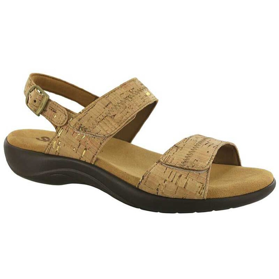 Women SAS | Women'S Sas Nudu Heel Strap Sandal - Golden Cork