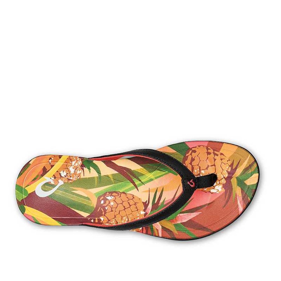 Women OluKai | Women'S Olukai Ho'Opio Hau - Black/Pineapple