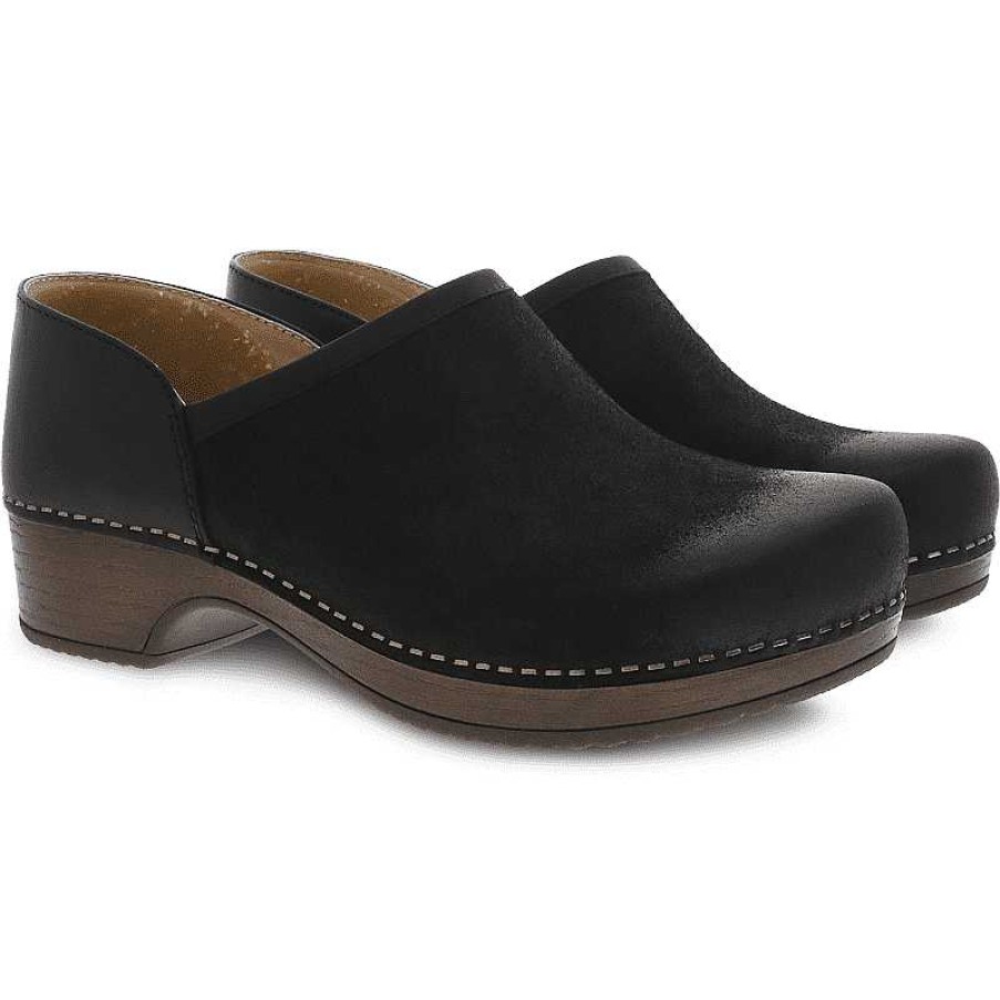 Women Dansko | Women'S Dansko Brenna - Black Burnished Suede