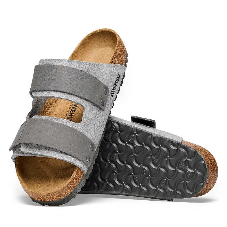 Men Birkenstock | Men'S Birkenstock Uji Wool - Light Grey/Iron