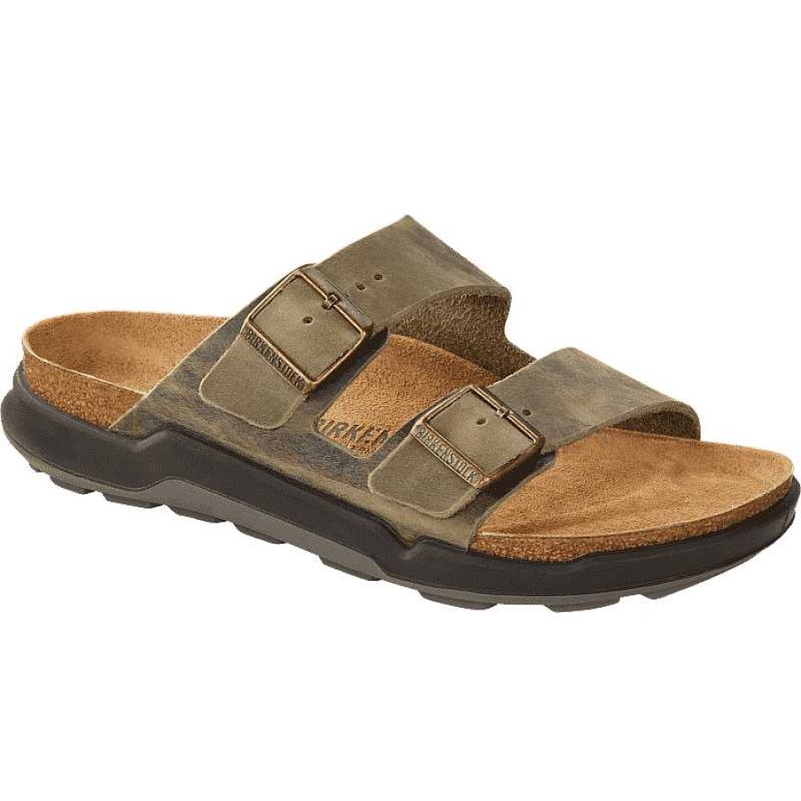 Men Birkenstock | Men'S Birkenstock Arizona - Rugged Faded Khaki