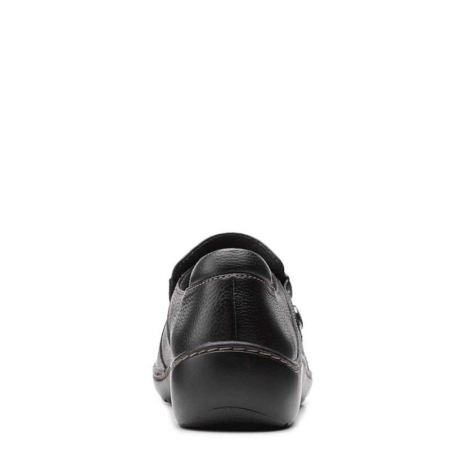 Women Clarks | Women'S Clarks Cora Poppy - Black Tumbled Leather