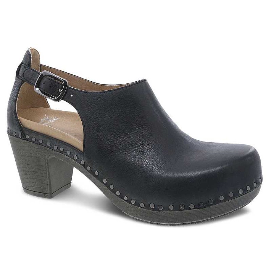 Women Dansko | Women'S Dansko Sassy - Black Milled Burnished