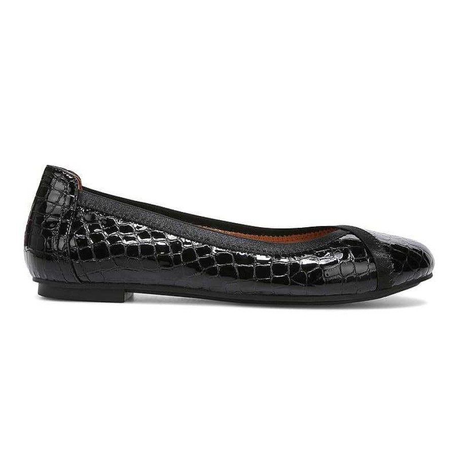 Women Vionic | Women'S Vionic Caroll Croc Flat - Black