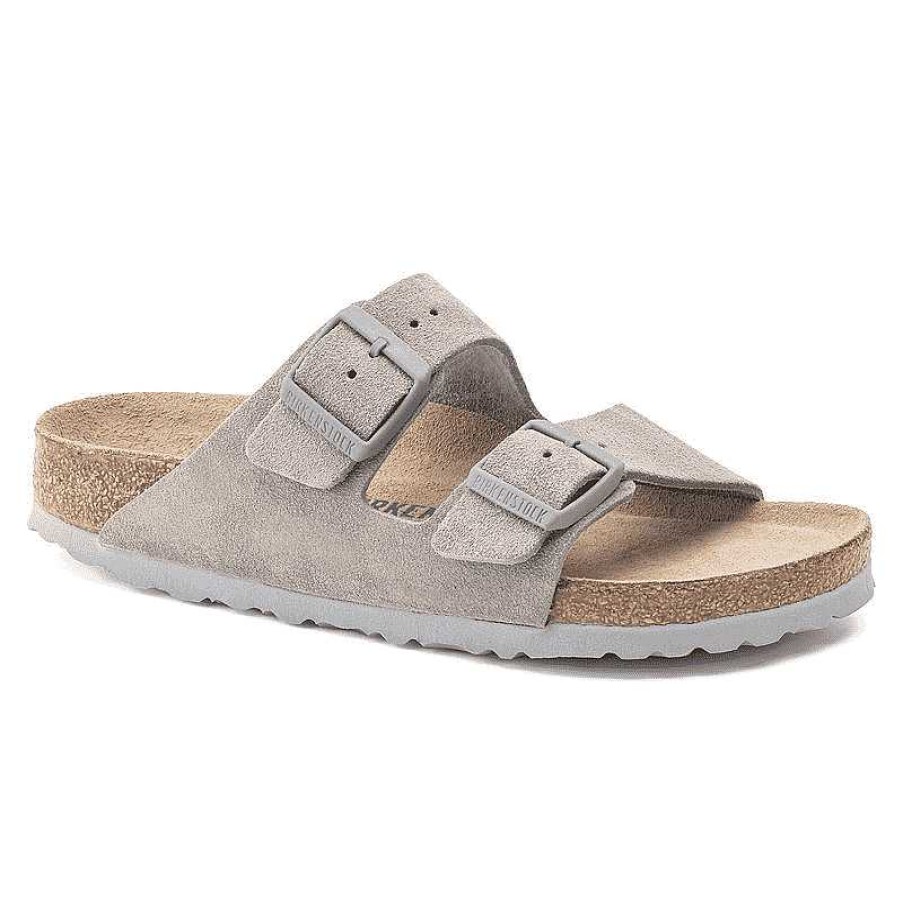 Men Birkenstock | Birkenstock Arizona Soft Footbed - Stone Coin