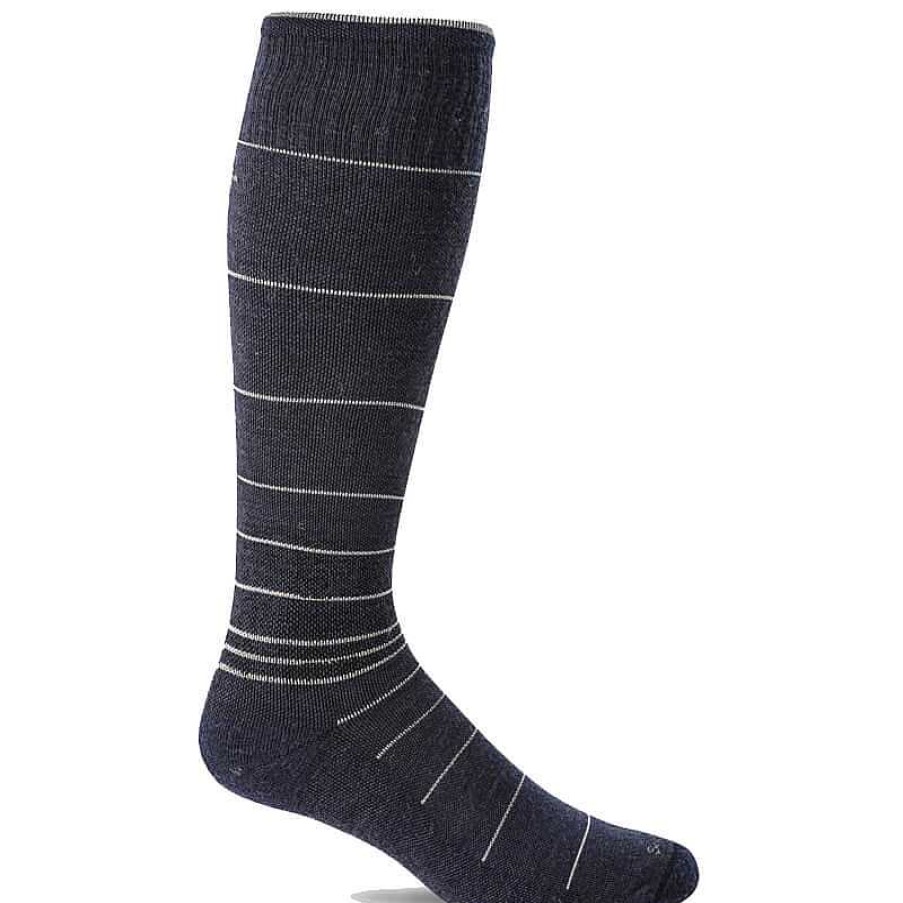 Accessories Sockwell | Men'S Sockwell Circulator Moderate Graduated Compression Socks - Navy Stripe