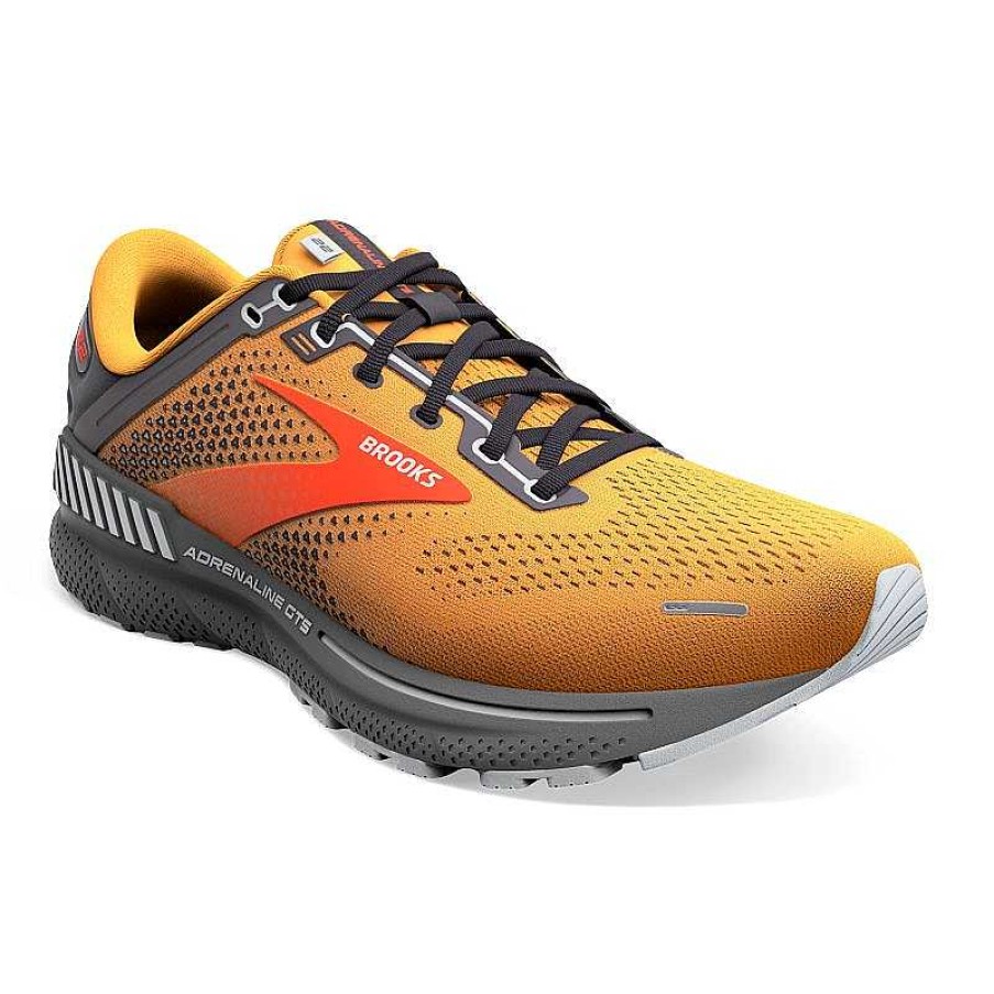 Men Brooks Running | Men'S Brooks Adrenaline Gts 22 - Orange/Pearl/High Rise