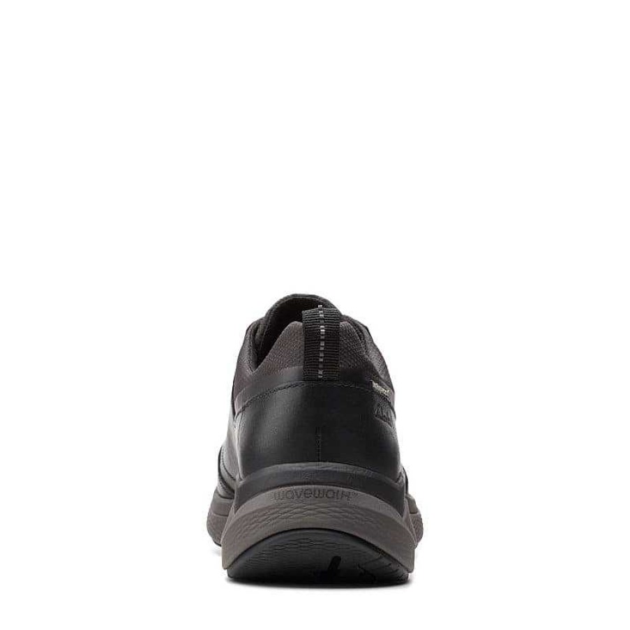 Men Clarks | Men'S Clarks Wave 2.0 Vibe Waterproof - Black Leather