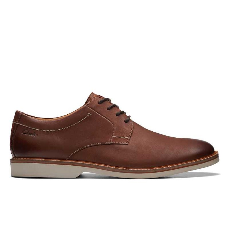 Men Clarks | Men'S Clarks Atticus Lt Lace - Dark Tan Leather